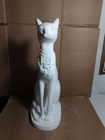 Gato Horus Imagem Gato Egípcio Horus Escultura em Gesso Cru