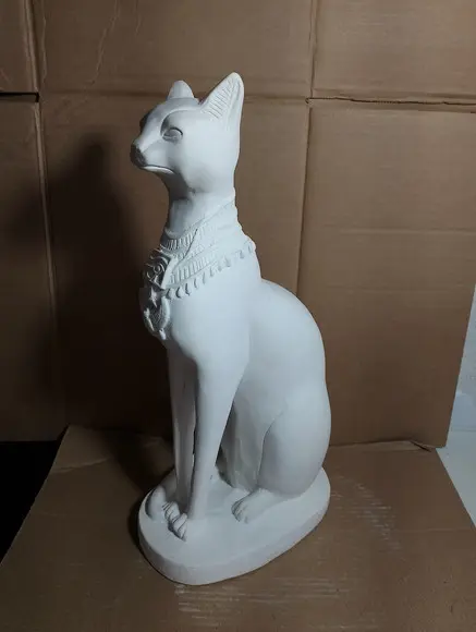 Gato Horus Imagem Gato Egípcio Horus Escultura em Gesso Cru