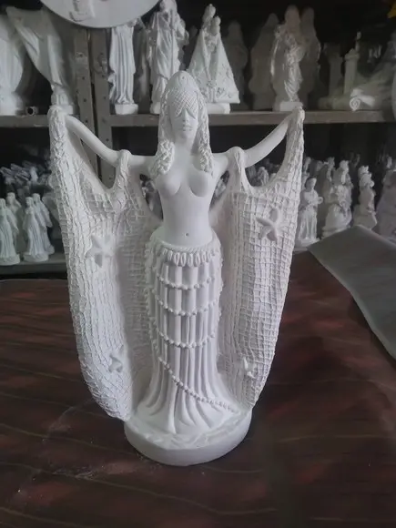 Iemanjá Imagem Yemanja dos Orixá Candomblé Gesso Cru