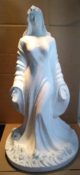 Iemanjá Imagem Yemanja em Gesso Cru 60cm 2 Opção