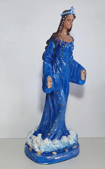 Iemanjá Imagem Yemanja Pintura Especial Pedrarias Conchinhas