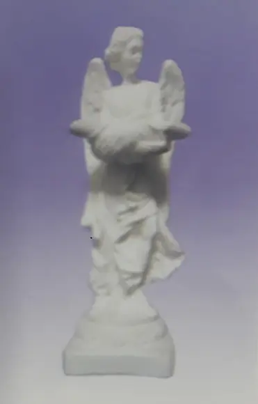 Imagem Anjo do Batismo em Gesso Cru para Pintar Como Desejar