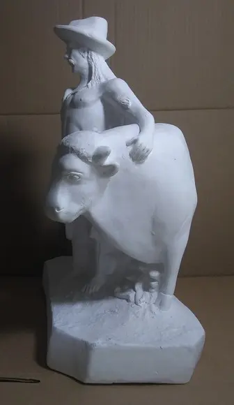 Imagem Boiadeiro com Boi Escultura do Baiano Boiadeiro C/boi