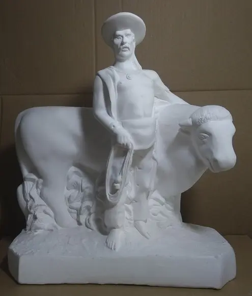 Imagem Boiadeiro com Boi Escultura do Baiano Boiadeiro C/boi