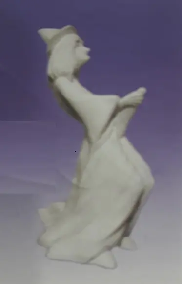 Imagem Bruxa na Vassoura em Gesso Cru para Pintar
