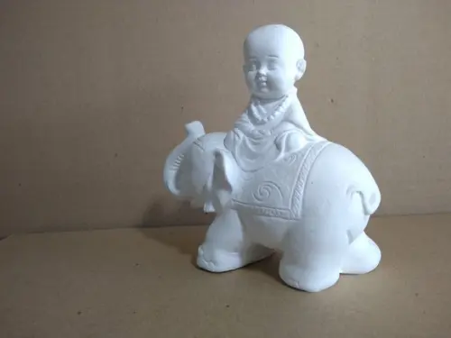 Imagem Buda em Cima de Elefante Escultura Buda Criança