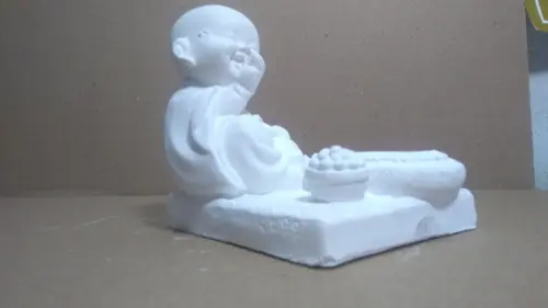 Imagem Buda Escultura Buda com Pires em Gesso Cru