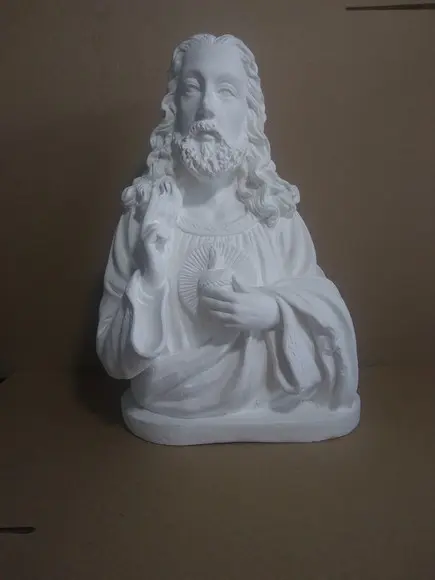 Imagem Busto de Jesus Escultura em Gesso Cru para Pintar