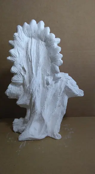 Imagem Busto de Índio Escultura em Gesso Cru para Pintar
