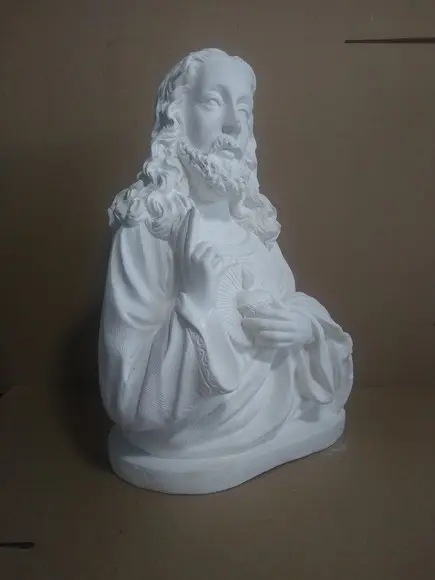 Imagem Busto de Jesus Escultura em Gesso Cru para Pintar