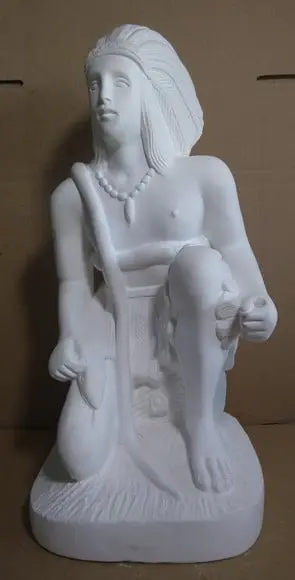 Imagem Caboclo Arariboia Escultura Índio com Cobra Serpente