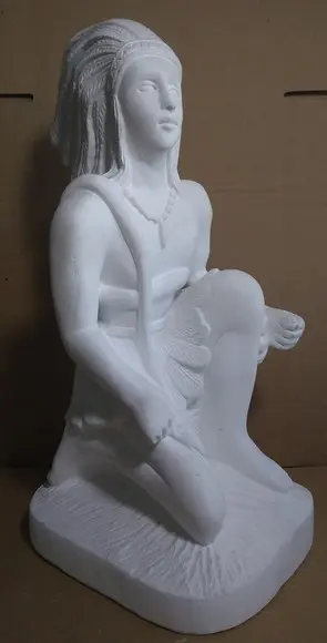 Imagem Caboclo Arariboia Escultura Índio com Cobra Serpente