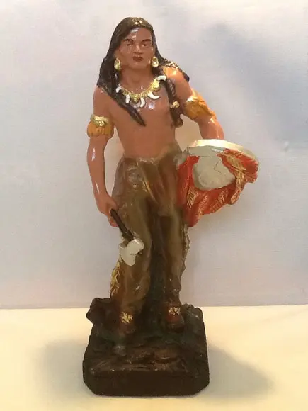 Imagem Caboclo Pele Vermelha Escultura em Gesso Estatua