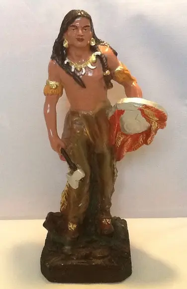 Imagem Caboclo Pele Vermelha Escultura em Gesso Estatua