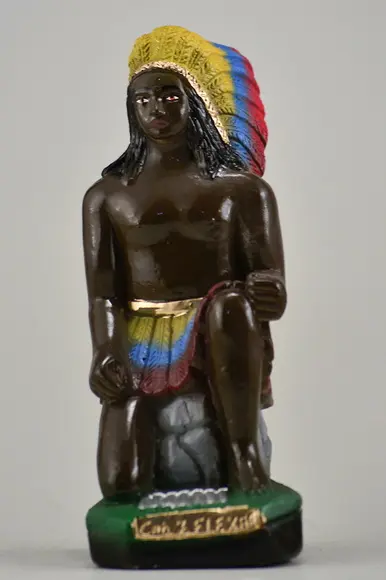 Imagem Caboclo Sete Flechas Escultura 100% em Gesso Puro