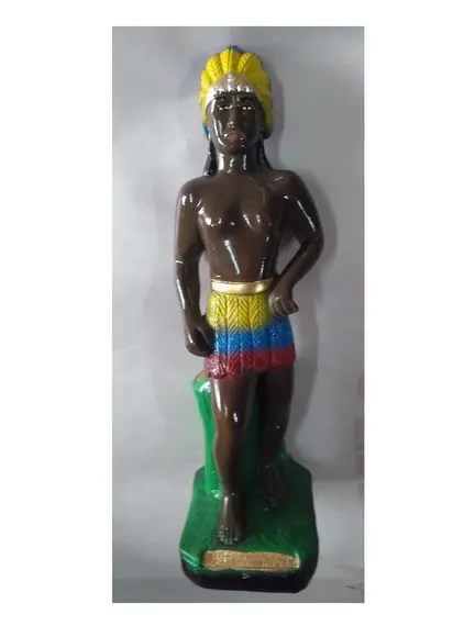 Imagem Caboclo Sete Estrelas em Pé Escultura Gesso Estatua