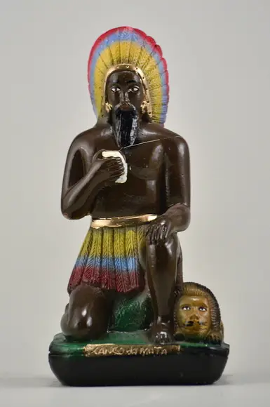Imagem Caboclo Xango das Matas Escultura em Gesso Natural