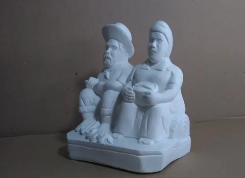 Imagem Casal de Preto Velho Escultura Pai João e Mãe Maria