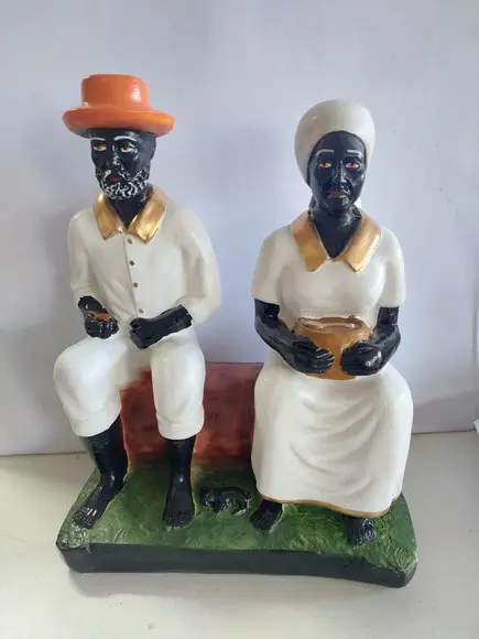 Imagem Casal Preto Velho Pai João Mãe Maria Escultura Gesso