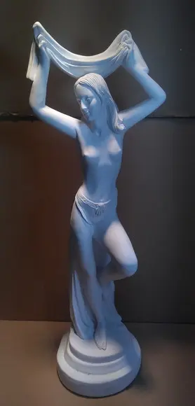 Imagem Cigana Dançando Escultura Dançarina Árabe Gesso Cru