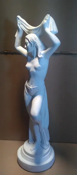 Imagem Cigana Dançando Escultura Dançarina Árabe Gesso Cru