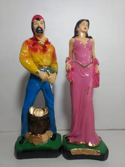 Imagem Cigana Paloma + Cigano do Ouro Casal Ciganos 30cm
