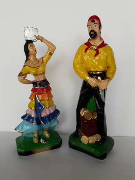 Imagem Cigano do Ouro Cigana 7 Saias 2 Escultura Casal 30cm