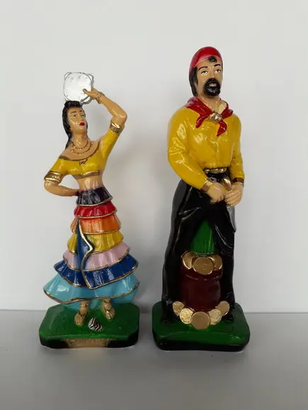 Imagem Cigano do Ouro Cigana 7 Saias 2 Escultura Casal 30cm
