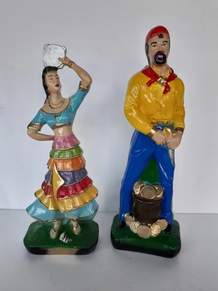 Imagem Cigano do Ouro Cigana 7 Saias 2 Escultura Casal 30cm