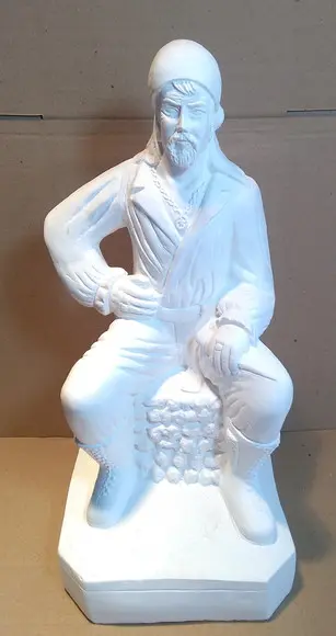 Imagem Cigano Mura Escultura Cigano Pablo Sentado Gesso Cru