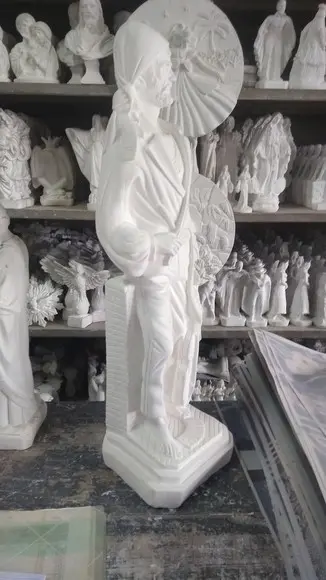 Imagem Cigano do Violino Escultura em Gesso Cru com Grande