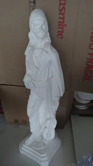 Imagem Cigano do Violino Escultura em Gesso Cru com Grande