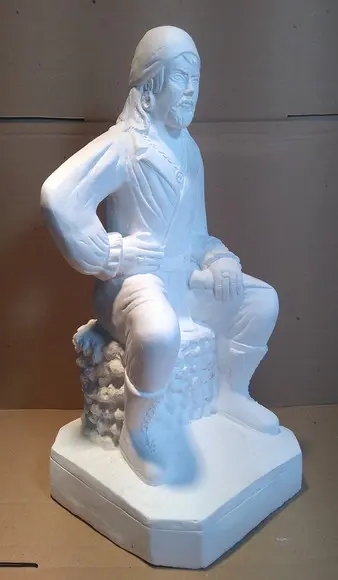 Imagem Cigano Mura Escultura Cigano Pablo Sentado Gesso Cru