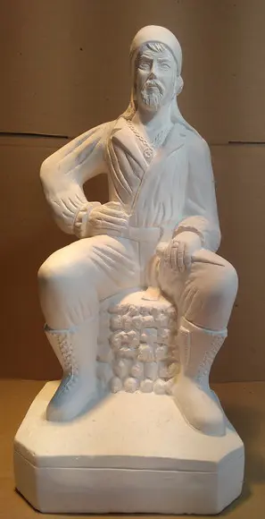 Imagem Cigano Mura Escultura Cigano Pablo Sentado Gesso Cru