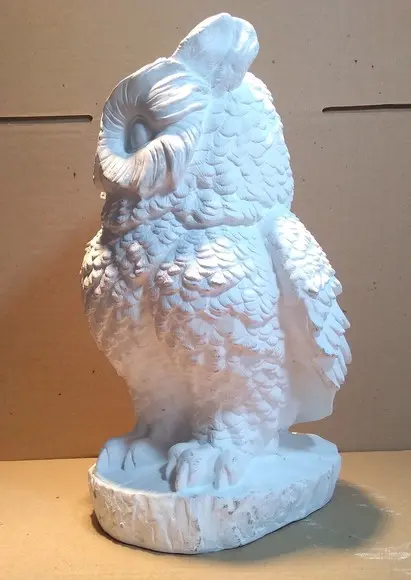 Imagem Coruja Redonda Escultura em Gesso Cru para Pintar