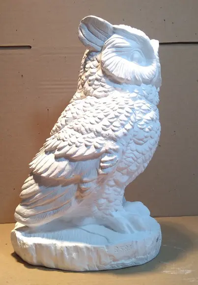 Imagem Coruja Redonda Escultura em Gesso Cru para Pintar