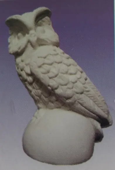 Imagem Coruja na Bola Escultura em Gesso Cru para Pintar