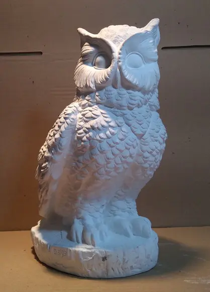 Imagem Coruja Redonda Escultura em Gesso Cru para Pintar