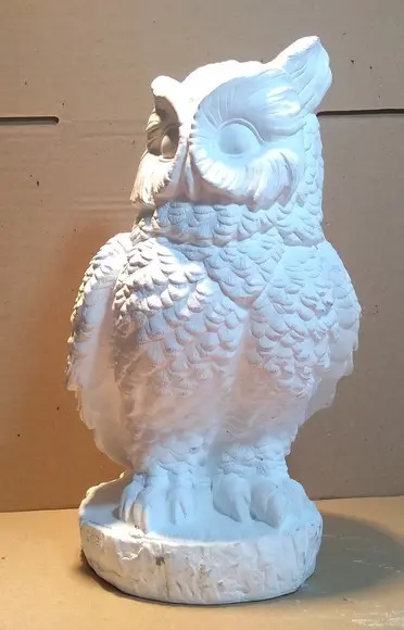 Imagem Coruja Redonda Escultura em Gesso Cru para Pintar