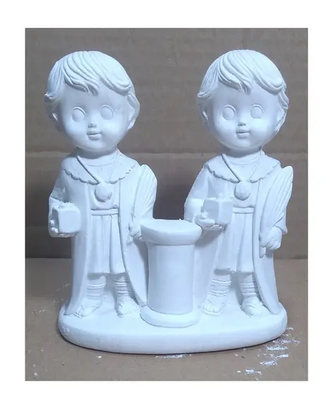 Imagem Cosme e Damião Escultura Cosme Damião Baby Gesso Cru