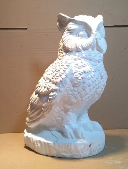 Imagem Coruja Redonda Escultura em Gesso Cru para Pintar