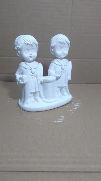 Imagem Cosme e Damião Escultura Cosme Damião Baby Gesso Cru