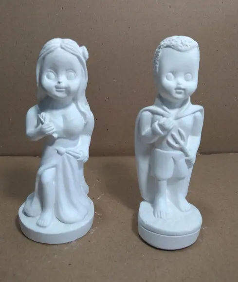 Imagem Exu Baby + Pomba Gira Baby Escultura Casal Crianças