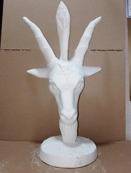 Imagem Exu Belzebu Cabeça Baphomet Bafomé Escultura Nova