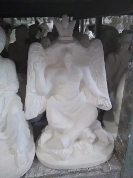 Imagem Exu Belzebu Escultura Bafomé Escultura Gesso Baphomet