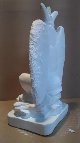 Imagem Exu Belzebu Escultura Bafomé Baphomet Gesso Cru Nova