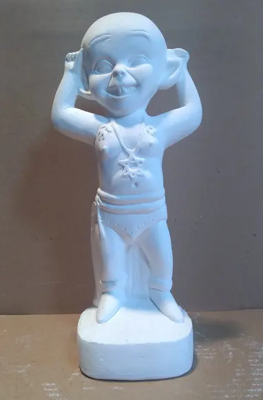 Imagem Exu Brasinha Escultura Exu Mirim em Gesso Cru