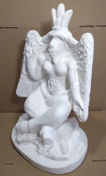 Imagem Exu Belzebu Escultura Bafomé Escultura Gesso Baphomet