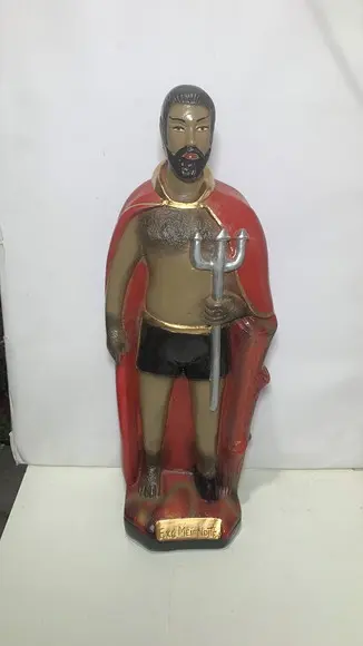 Imagem Exu da Meia Noite Escultura 100% em Gesso Natural