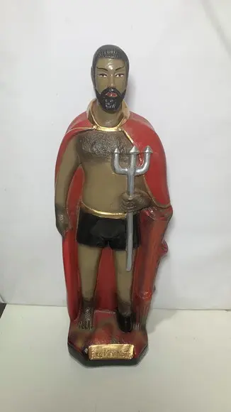 Imagem Exu da Meia Noite Escultura 100% em Gesso Natural